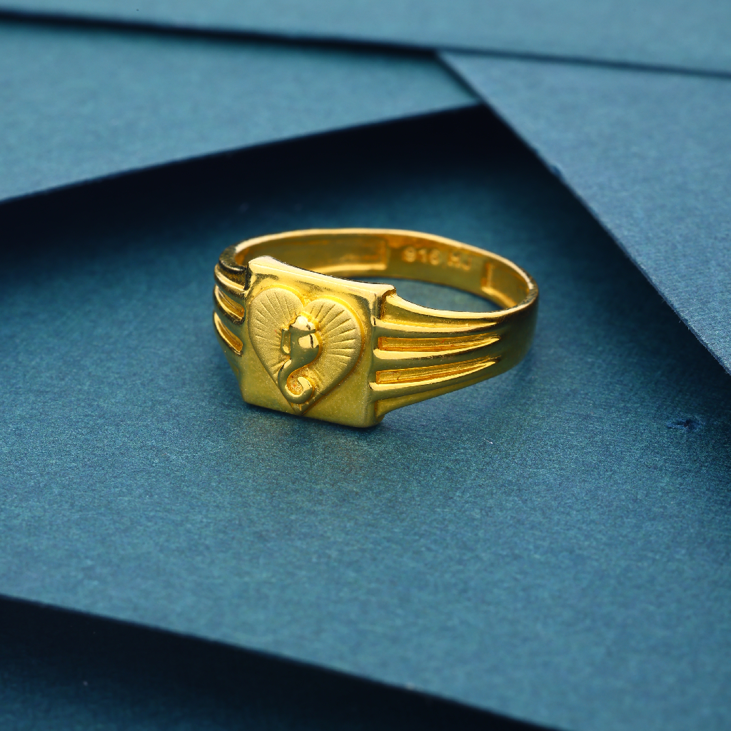Buy 22Kt Lord Ganesha Gold Ring For Men Engagement 93VE6196 Online from  Vaibhav Jewellers