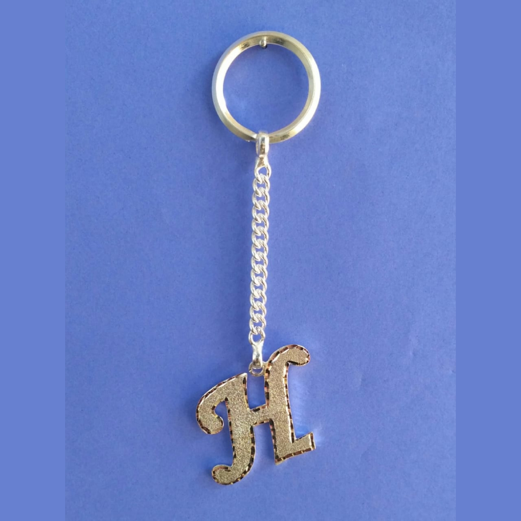 silver H Alphabet letter exclusive casting kiychain