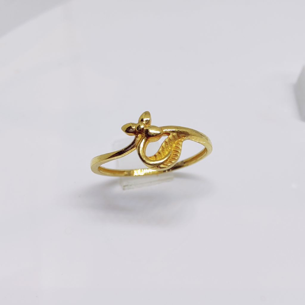 22k gold plain flower design ladies ring