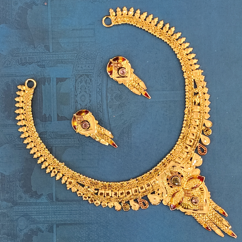 1.gram gold New Latest Design  jewellery necklace set