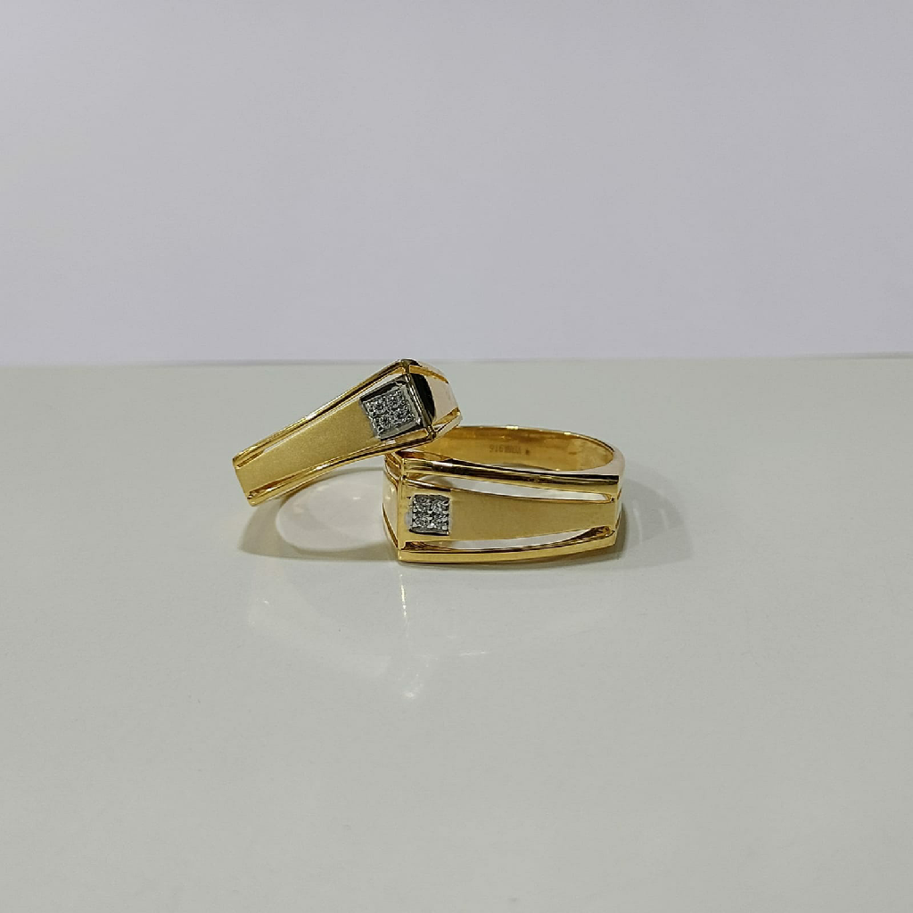 22k gold square couple ring