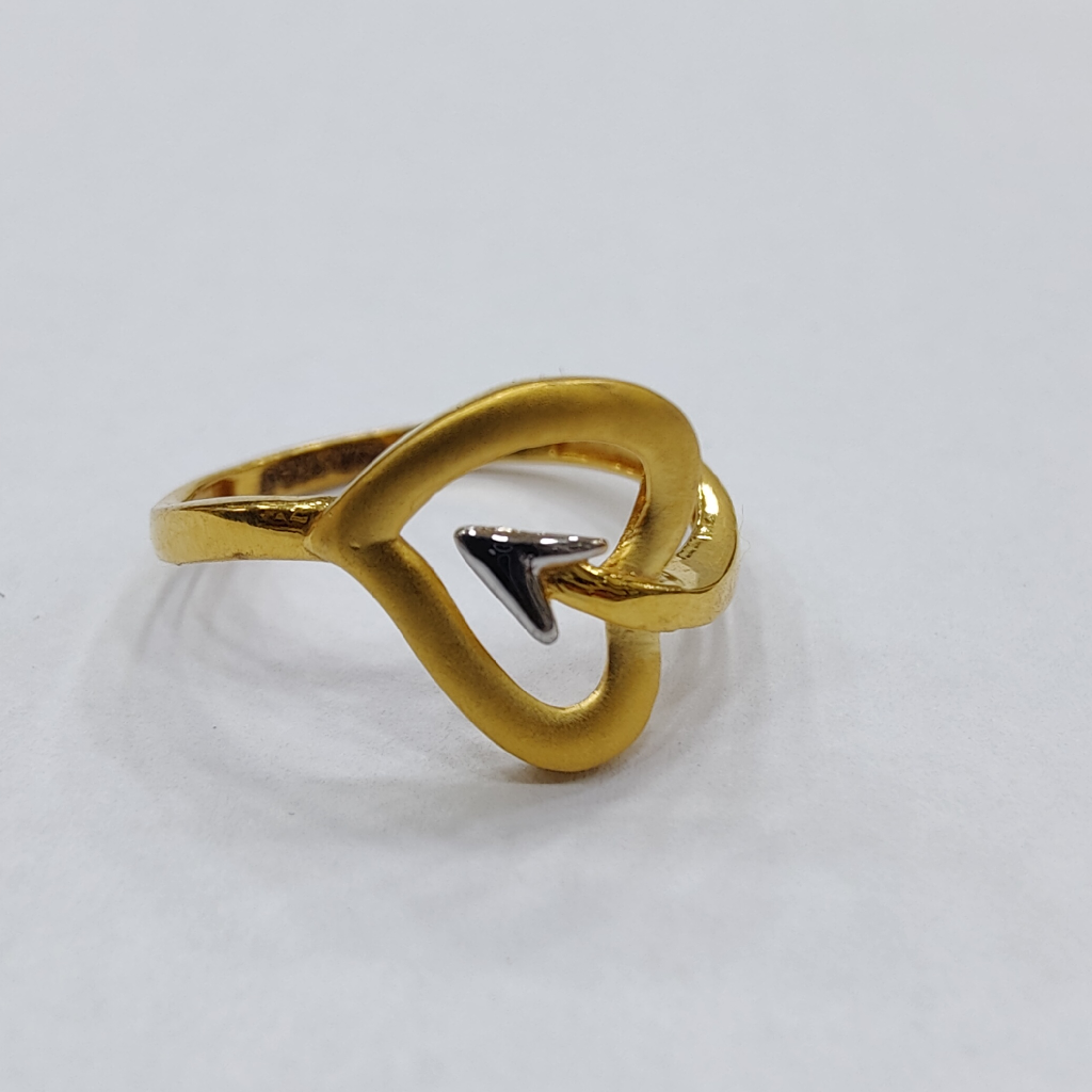 916 gold plain heart Design ladies ring