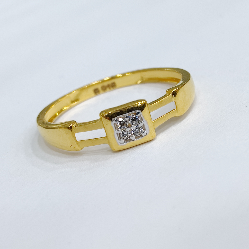 916 gold solitaire band normal matte finish ring