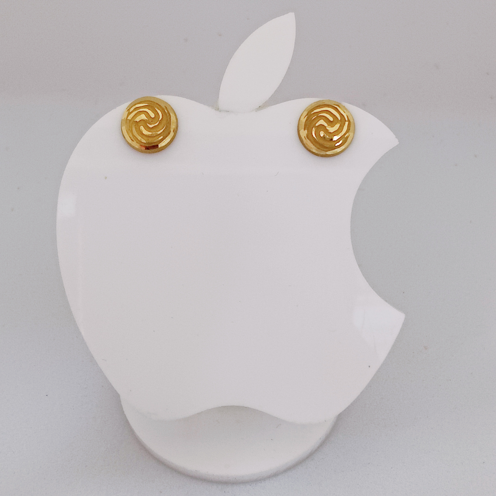 18k gold exclusive plain round shape earring
