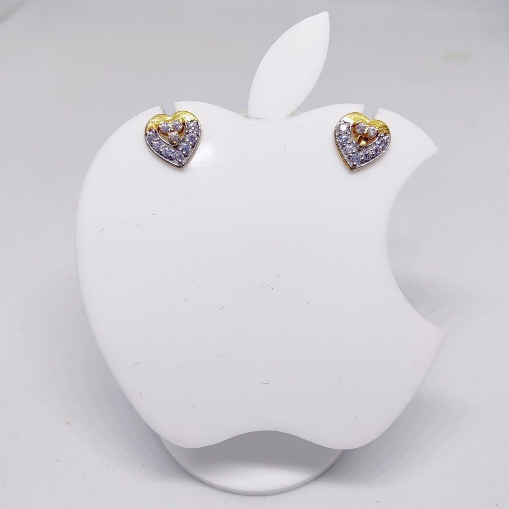 18k gold exclusive heart shape ladies earring
