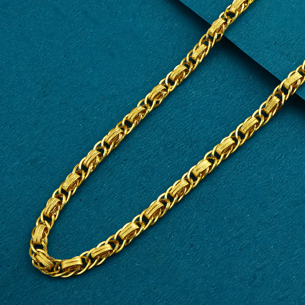 22k 916 gold modern design gents chain