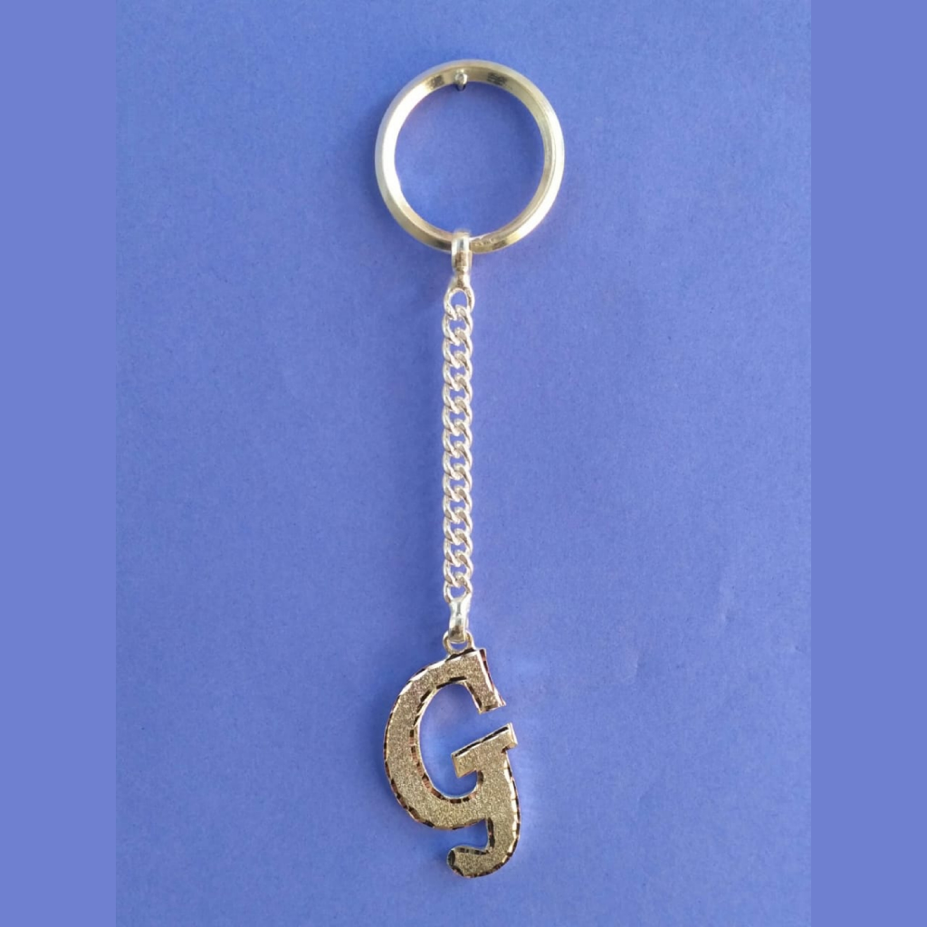 silver G Alphabet letter exclusive casting kiychain