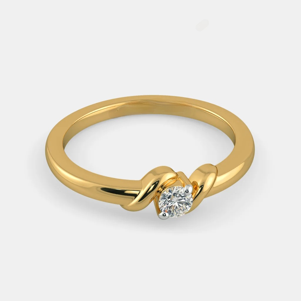 Buy quality 22KT/916 Yellow Gold Anaira Butterfly Design Single Stone Ring  For Women in Ahmedabad