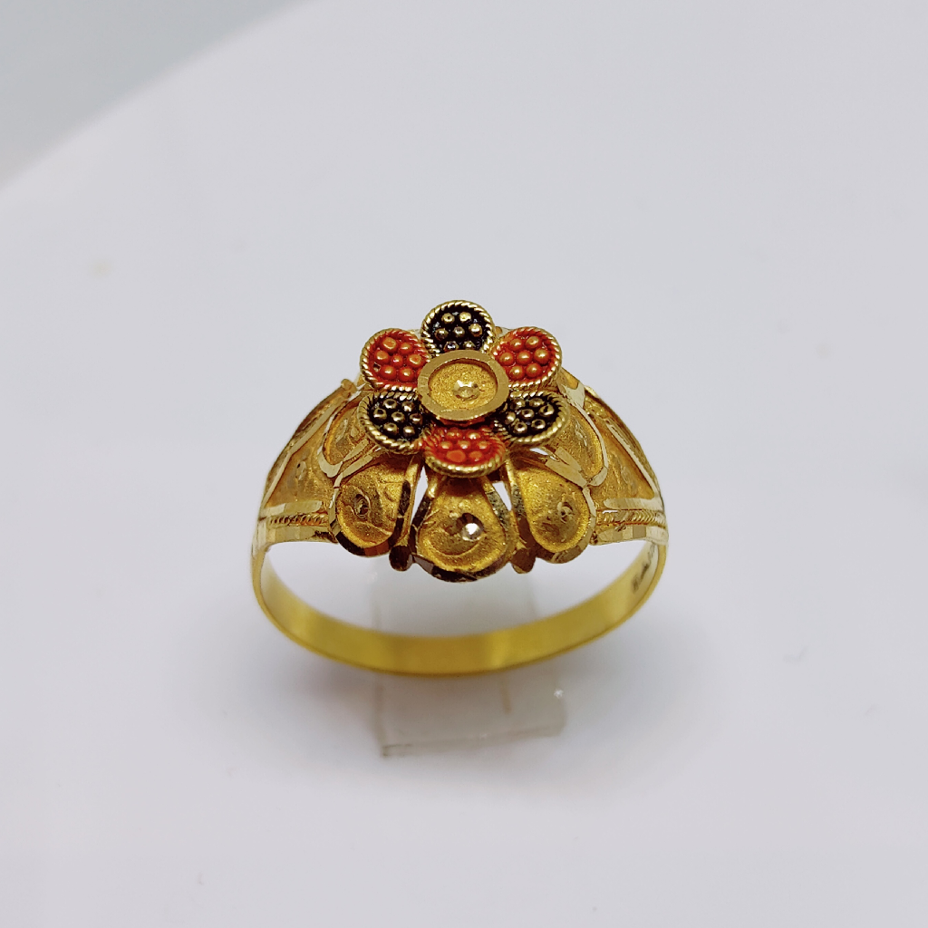 22k gold flower design exclusive ring