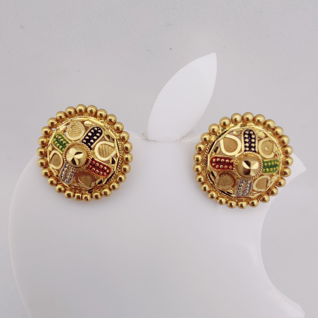 22k gold kalkatti design ladies earring