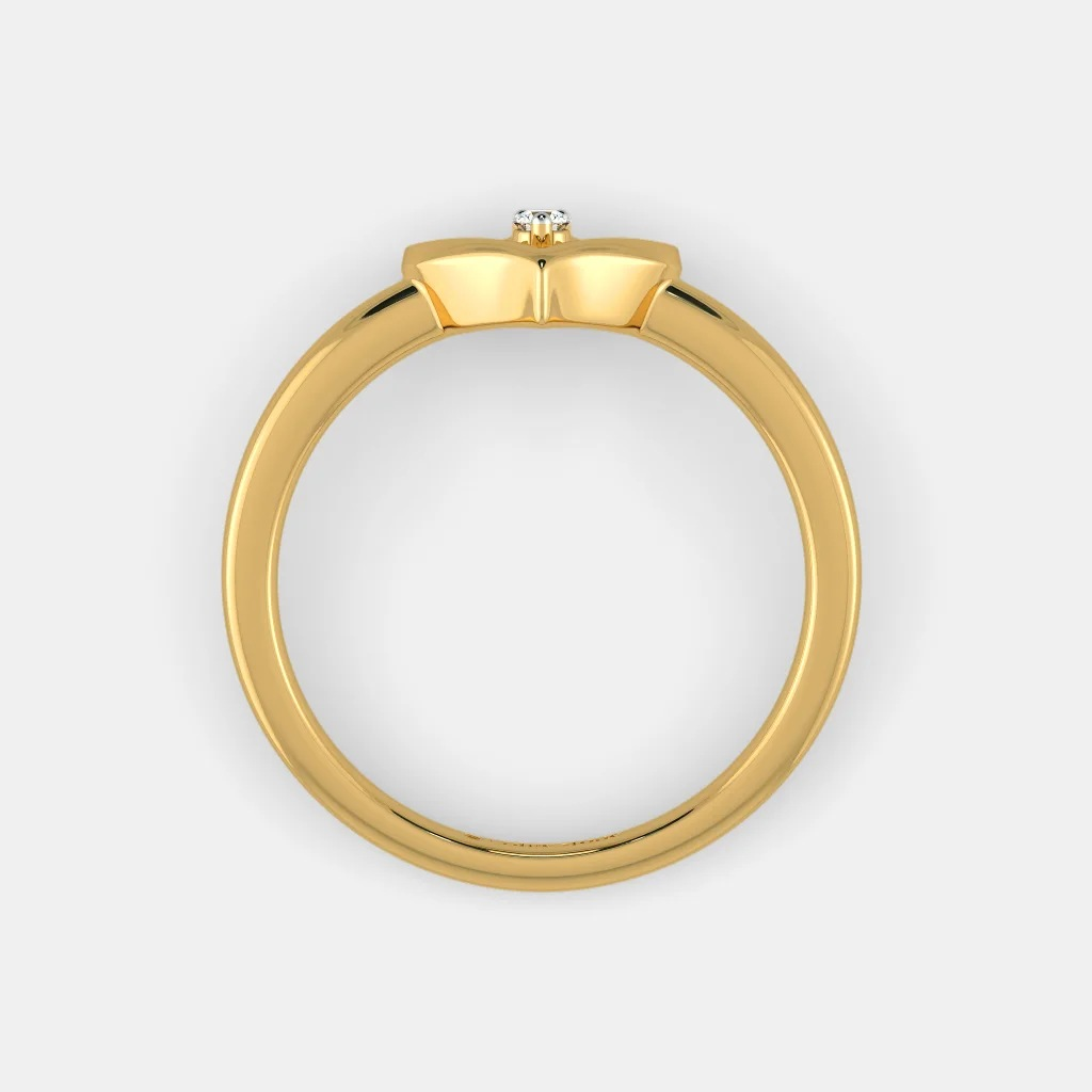 22k gold heart shape single stone ladies ring
