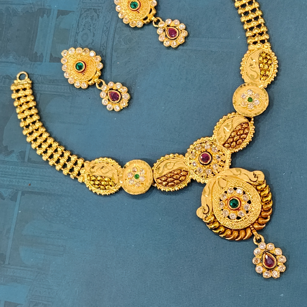 1.gram gold forming jewellery Ethnic necklace set