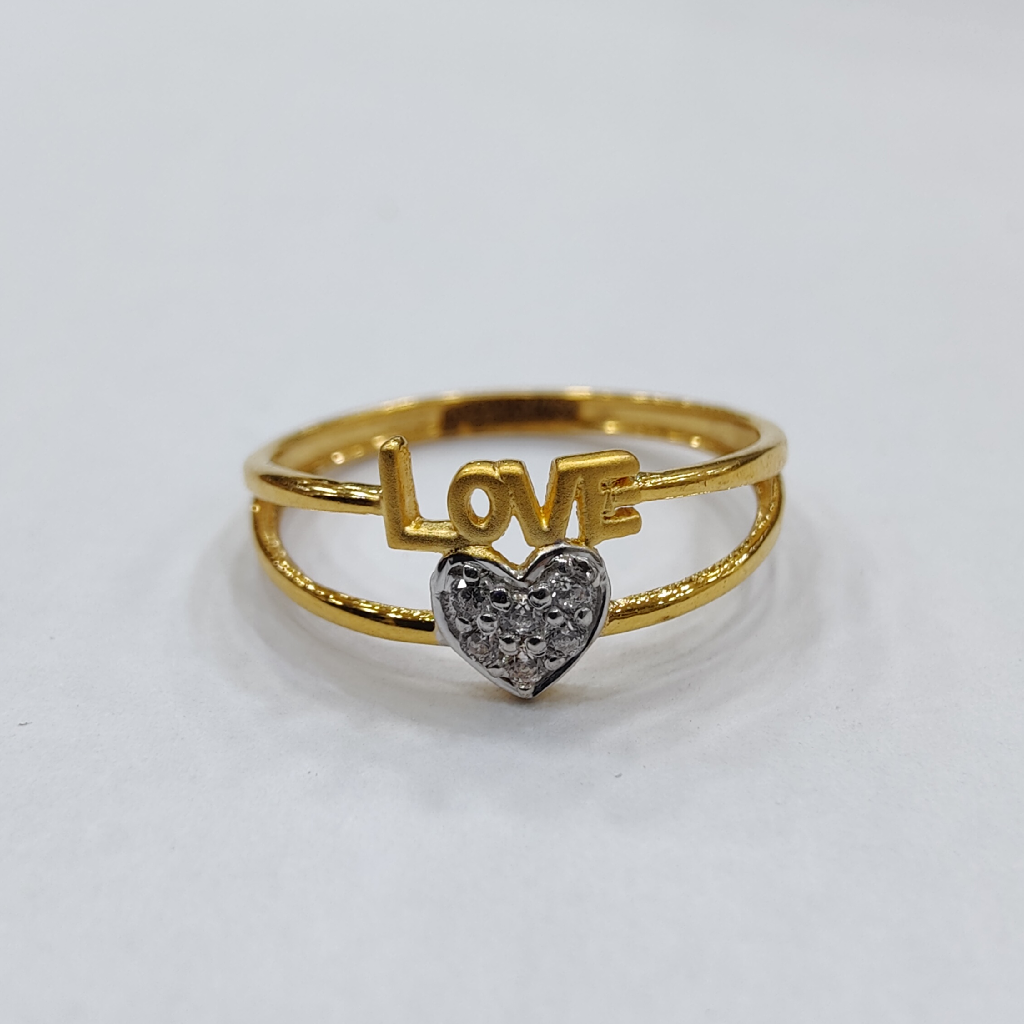 916 gold Valentine heart shape diamond ring