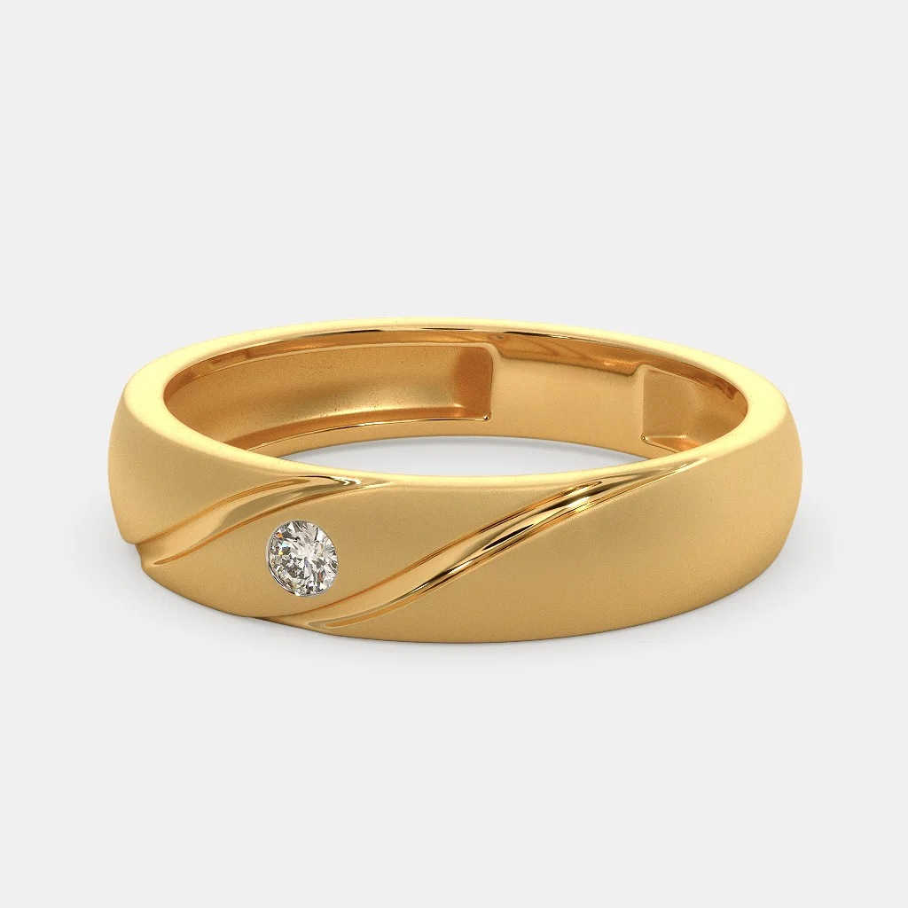 22k gold single stone ladies and gents ring