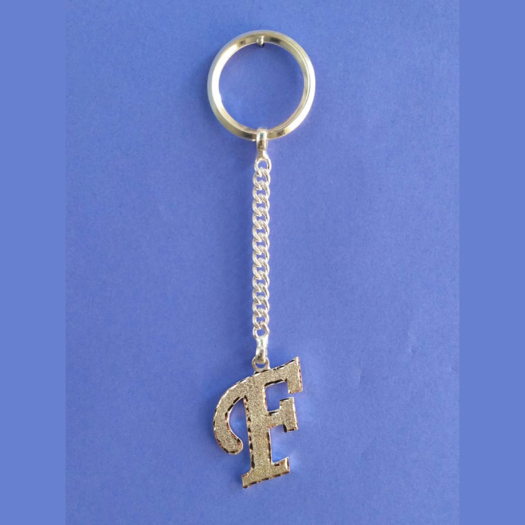 silver F Alphabet letter exclusive casting kiychain