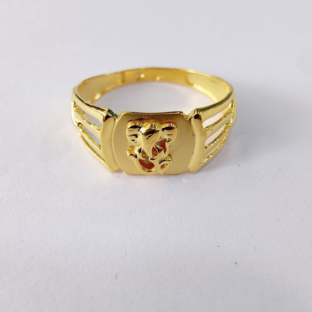 916 Gold Plane Ganesh Gents Ring