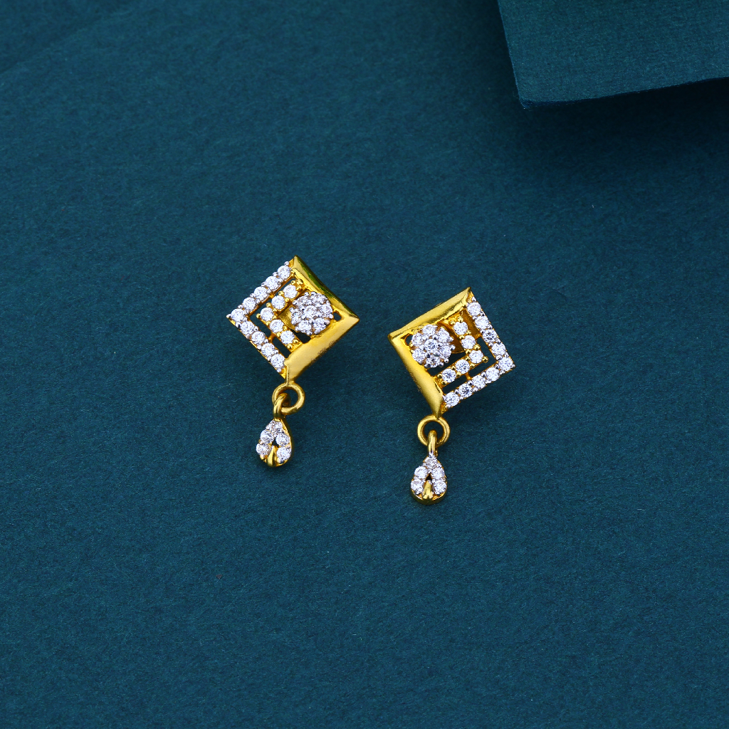 22k gold exclusive solitaire hanging ladies earring