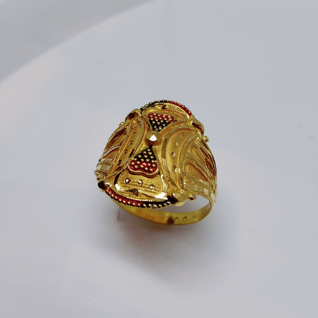 22k gold plain kalkati ladies ring