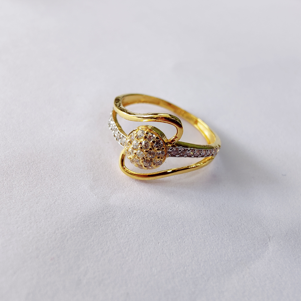 22k Gold Fancy Diamond Ladies Cross Ring