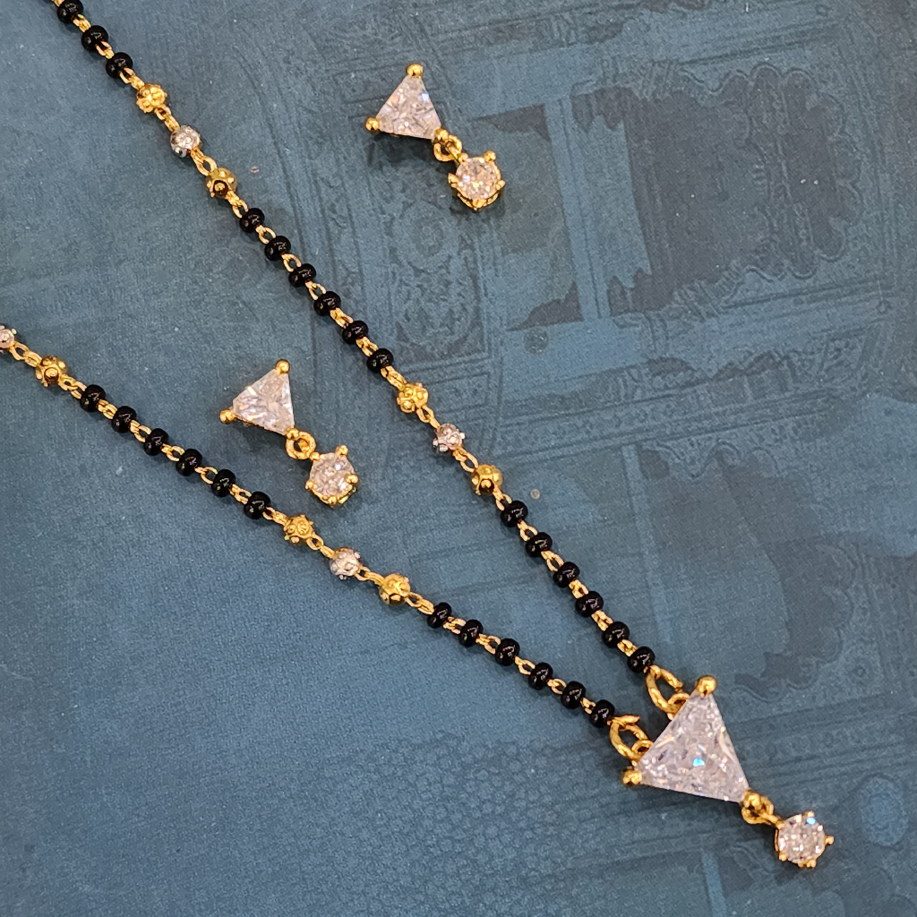 1.Gram Gold Forming Fashion Jewellery Stone Mangalsutra
