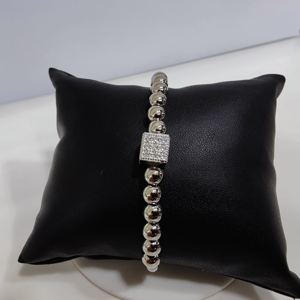 925 silver flexible plain ball bracelet
