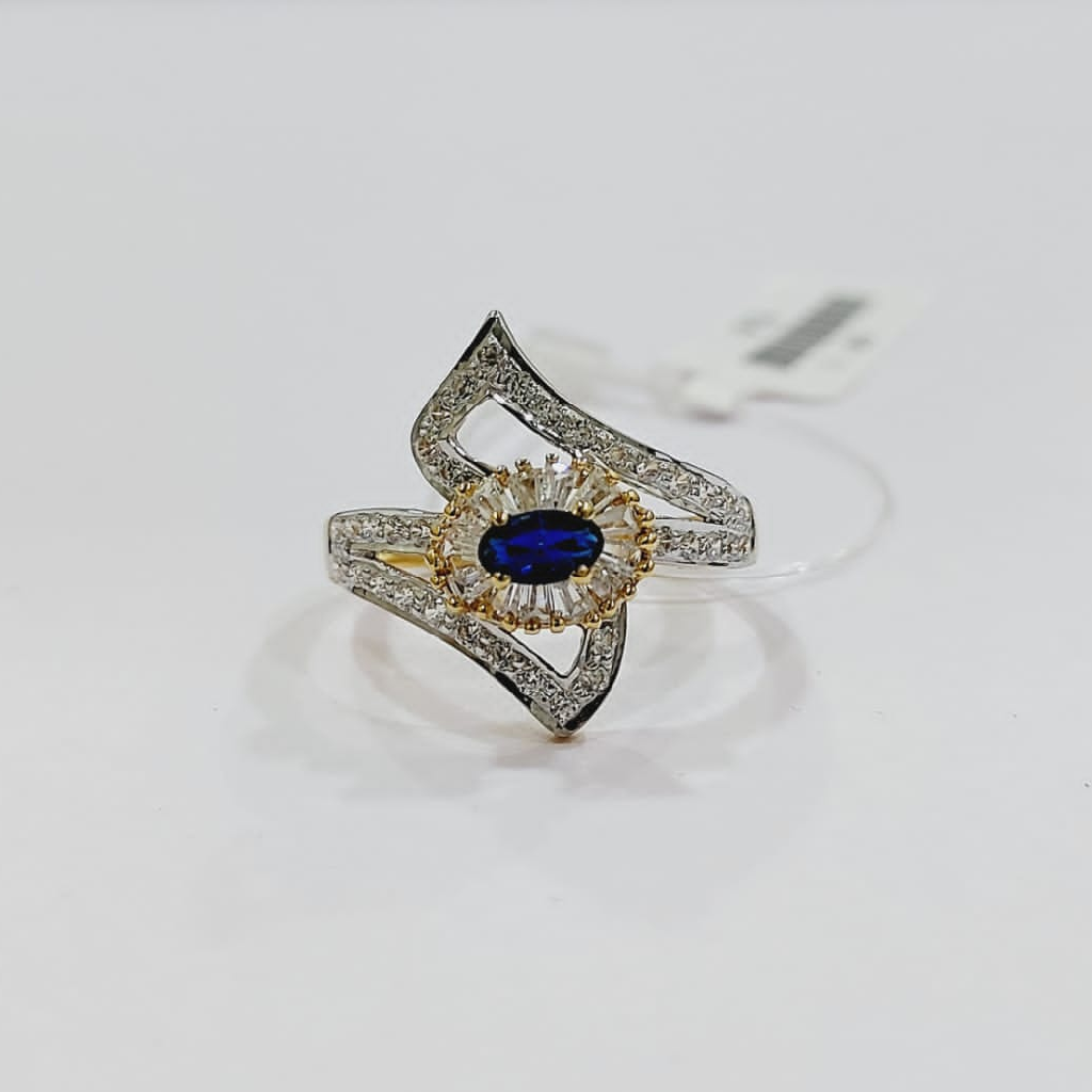 22k gold Classy Blue colour stone ladies ring