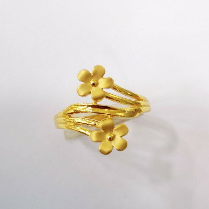 22K gold flower design plane ladies ring