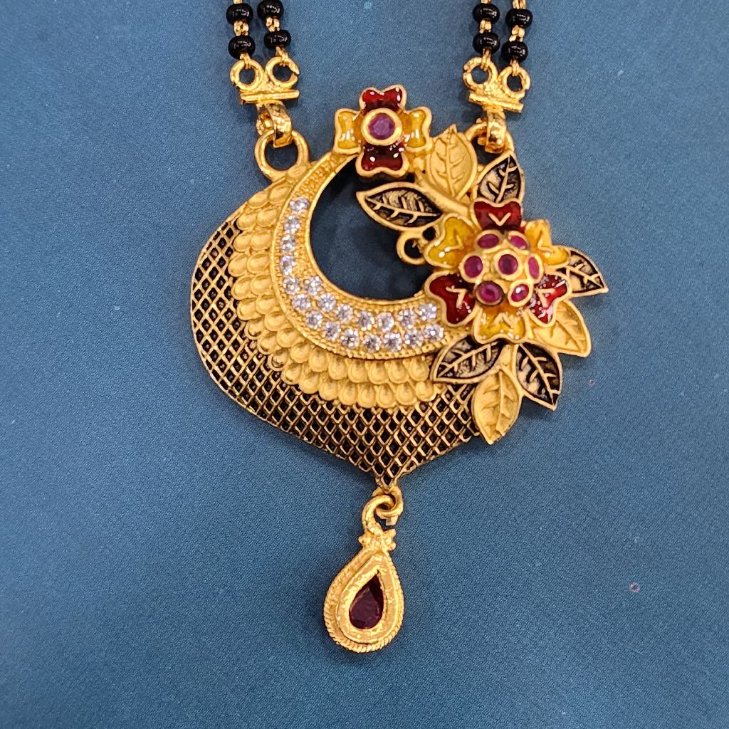 1.gram gold forming Flower fashion jewellery mangalsutra