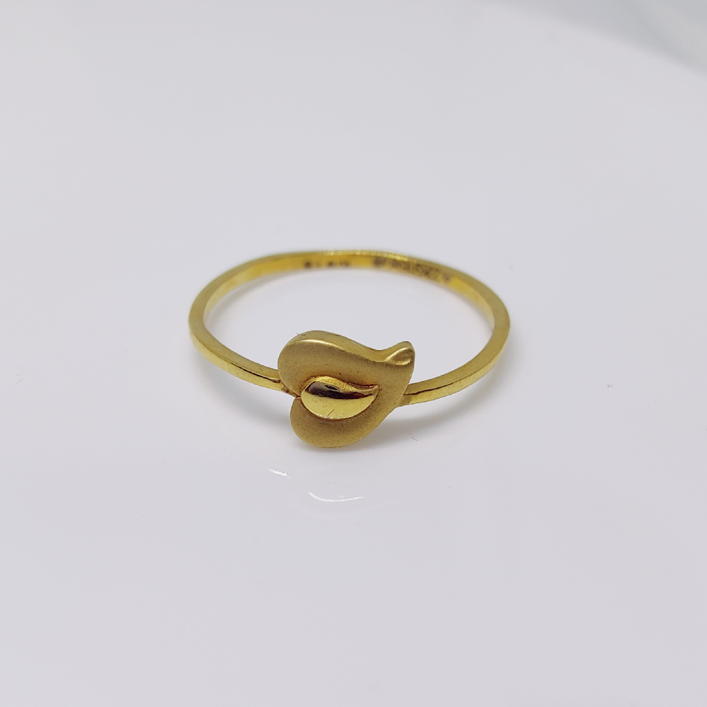 22k gold plain mango shape ladies ring