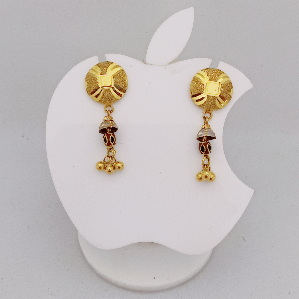 20k Gold round shape hanging earring