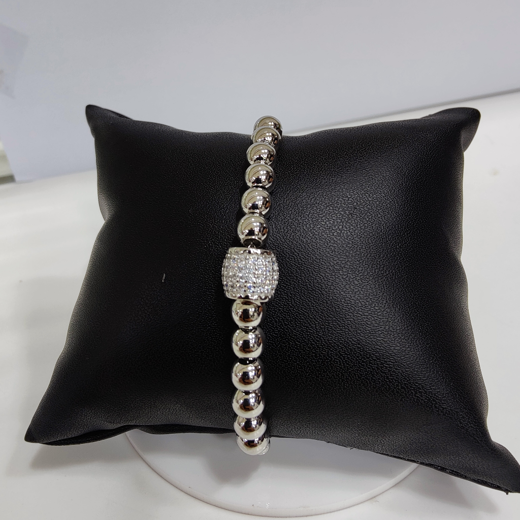 925 silver flexible plain ball bracelet