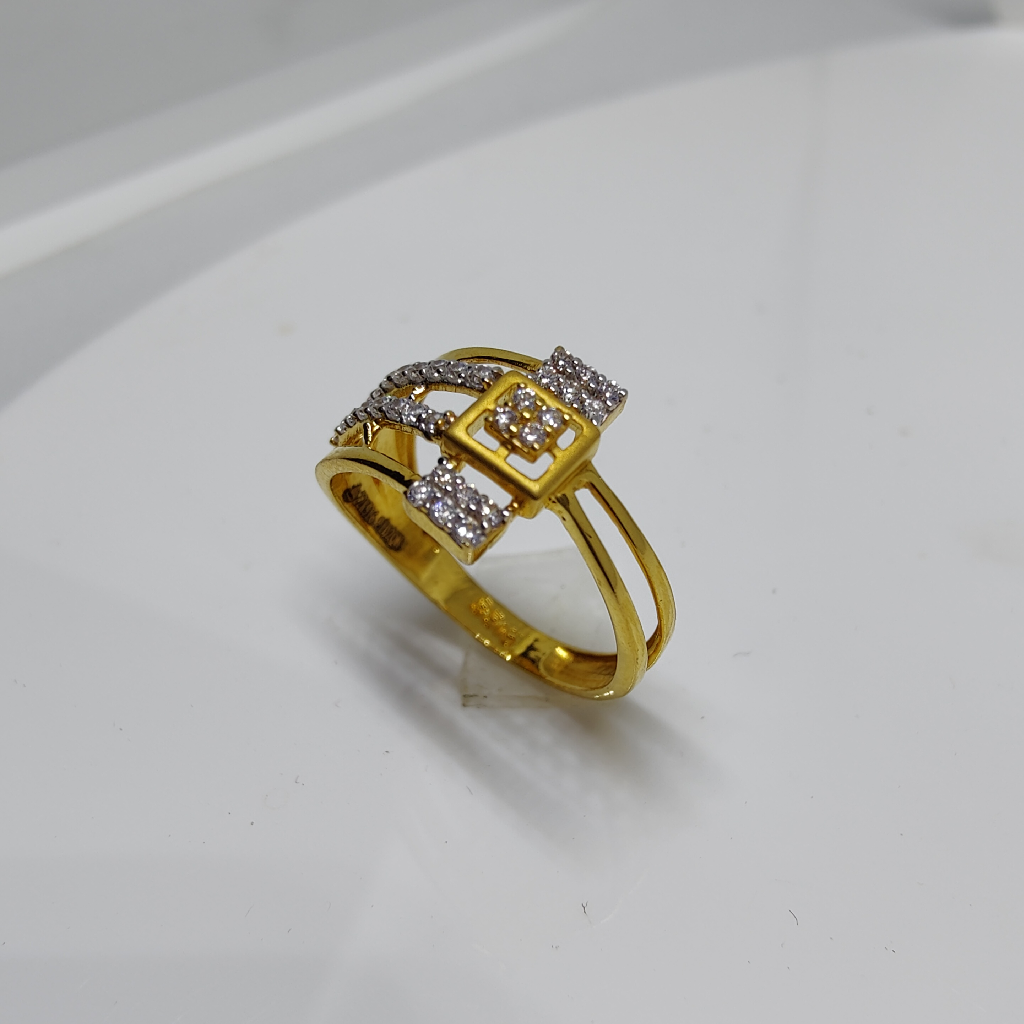 22k gold solitaire diamond ladies ring
