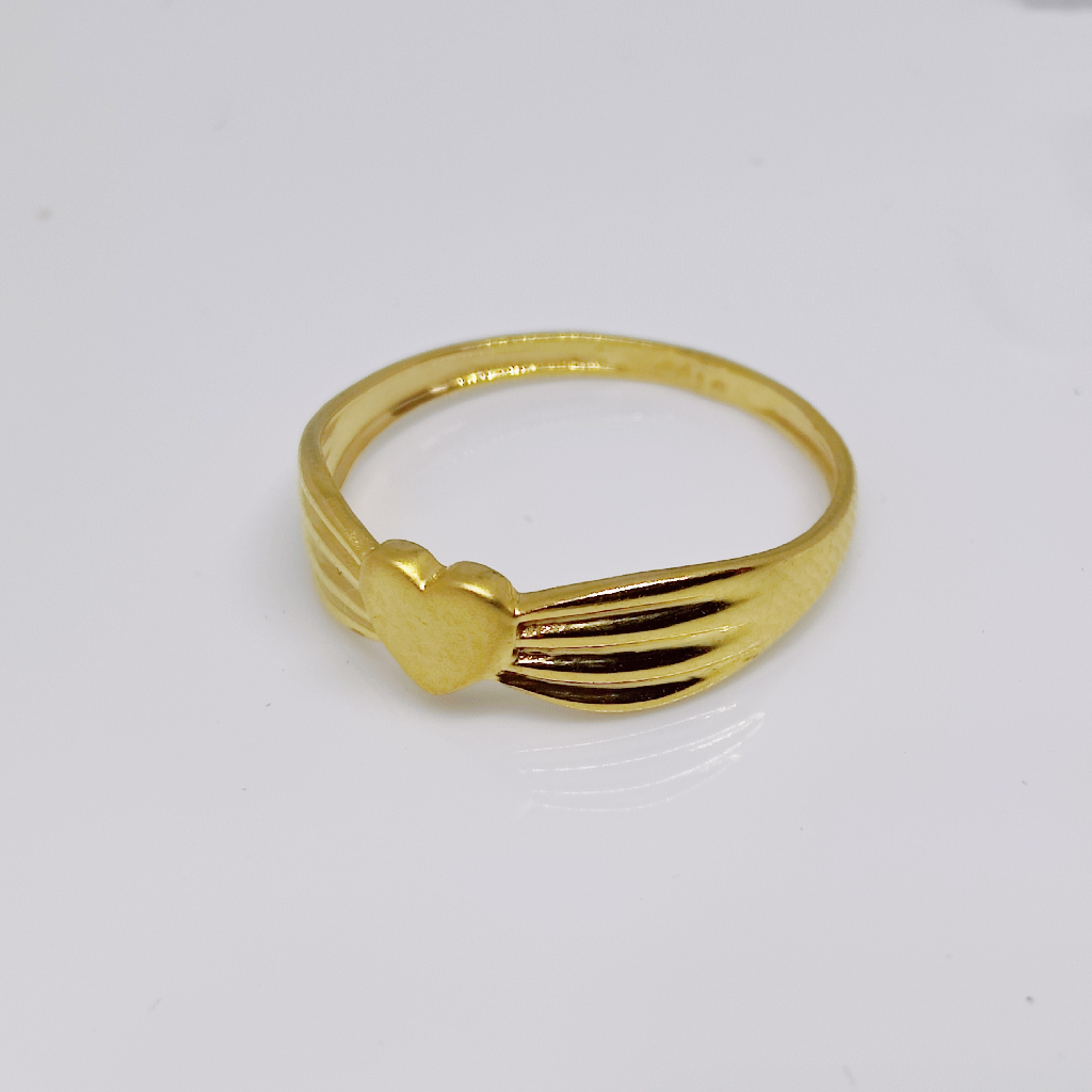 22k gold heart shape plain ladies ring