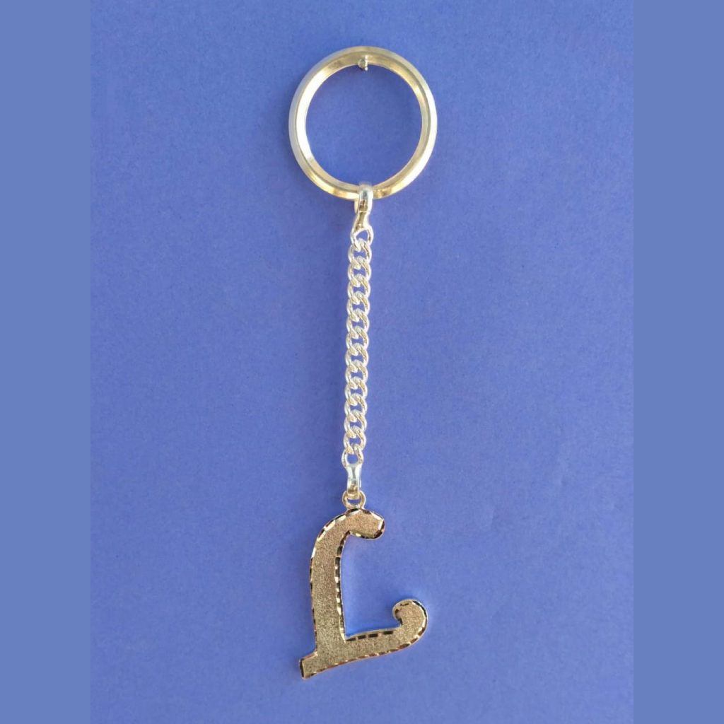 silver L Alphabet letter exclusive casting kiychain