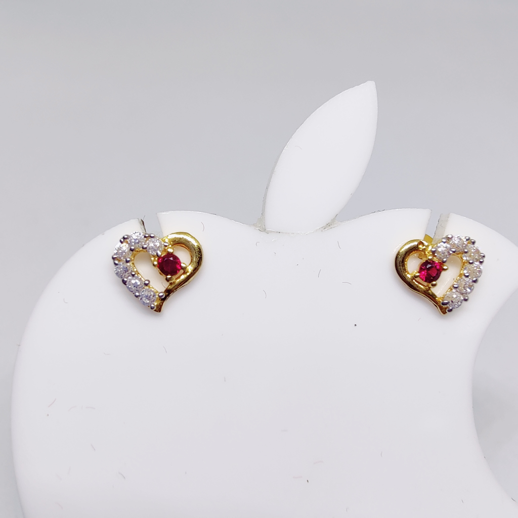 22k gold heart shape ladies earring