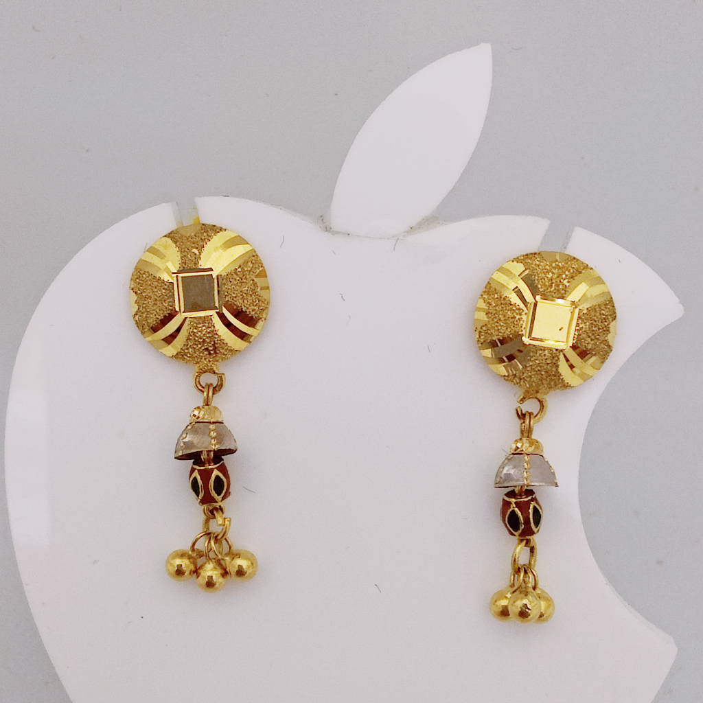 20k Gold round shape hanging earring