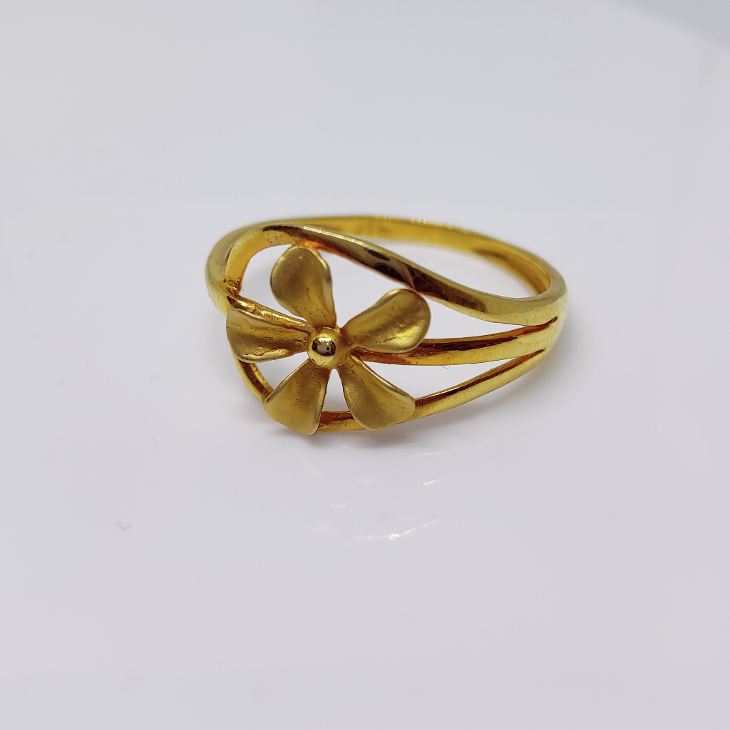22k gold flower design exclusive plain ladies ring