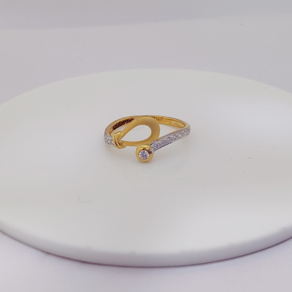 22k Gold Exclusive Cross Stone Ring