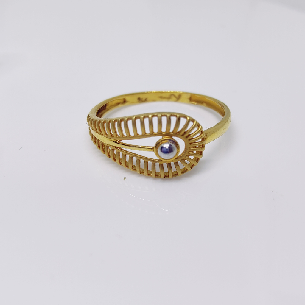 22k Gold Plain Solitaire Ladies Ring