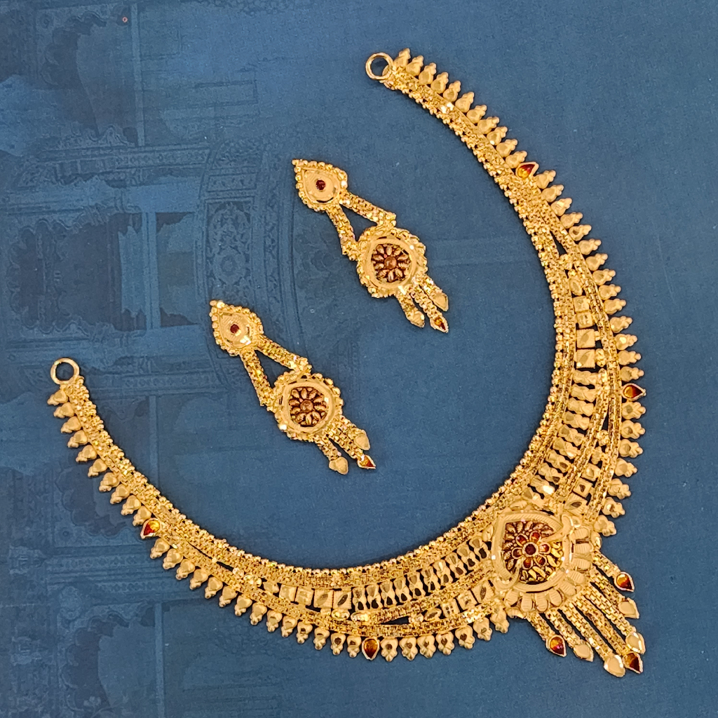 1.gram gold forming fashion Ethnic jewellery necklace set