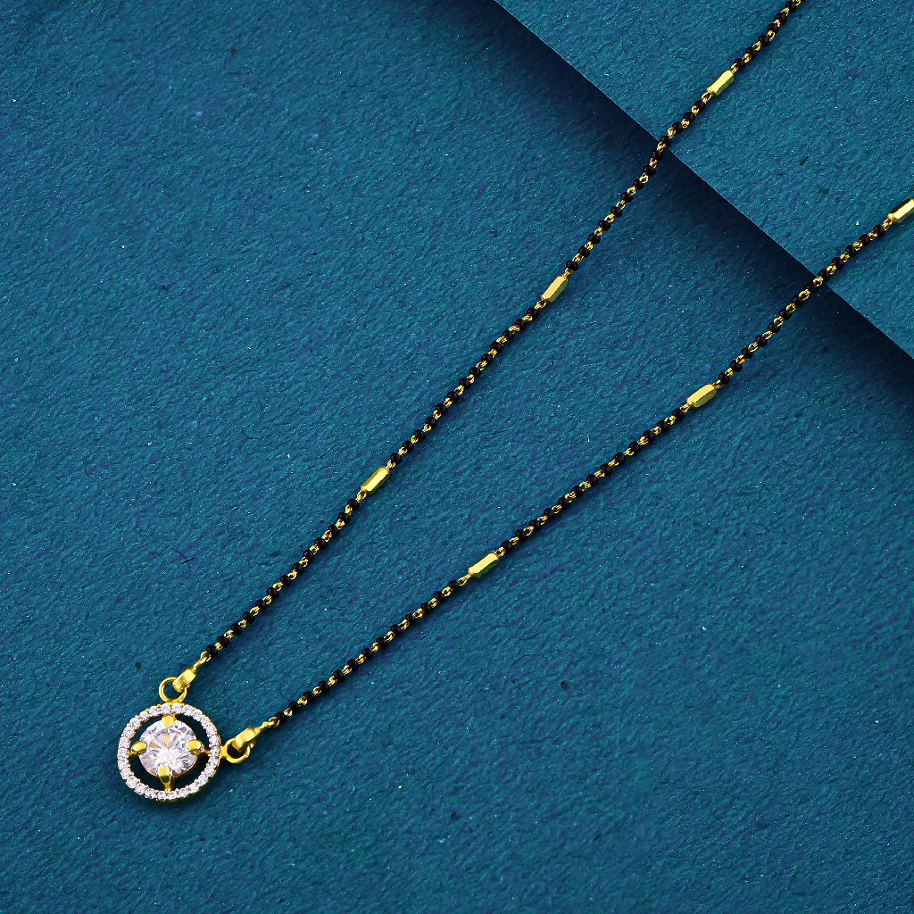 22K 916 Fancy Signal Line Stud Pendant Style Mangalsutra