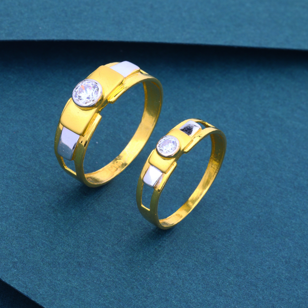 22K916 Single Stone Couple Ring