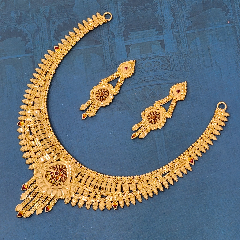 1.gram gold forming fashion Ethnic jewellery necklace set