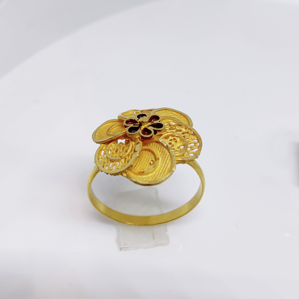 22k gold flower design ring