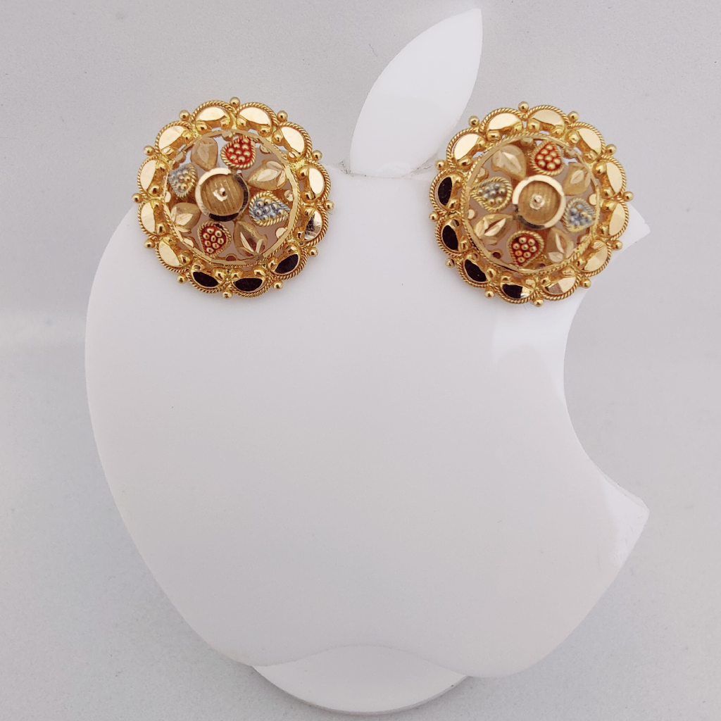 20k Gold Exclusive Round Shape Design Earring