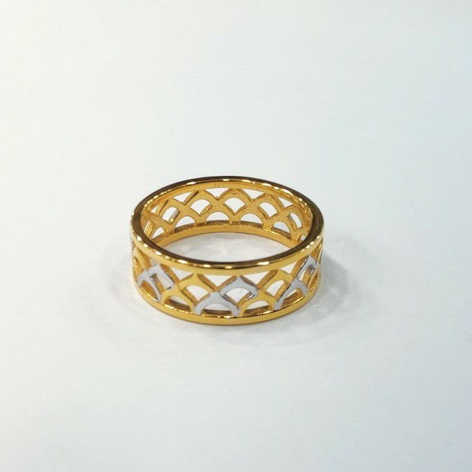 22k Mens Yellow Gold Ring - RiMs14879 - 22k yellow gold fancy mens ring  with frost and shine finish combination.
