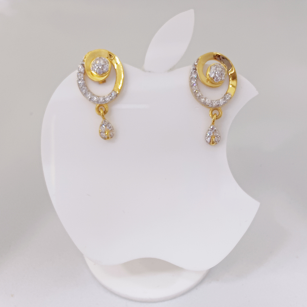 22k gold exclusive oval shape hanging earring