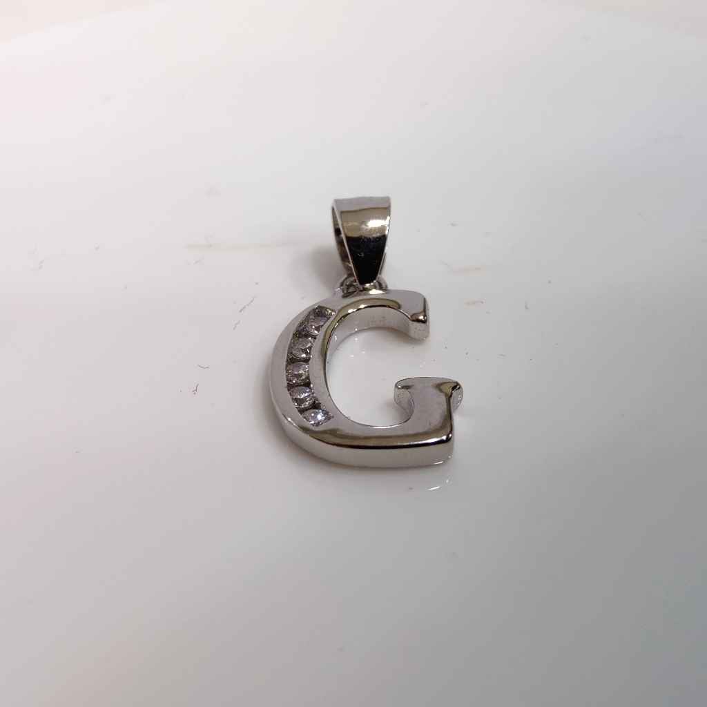 925 silver G alphabet pendant