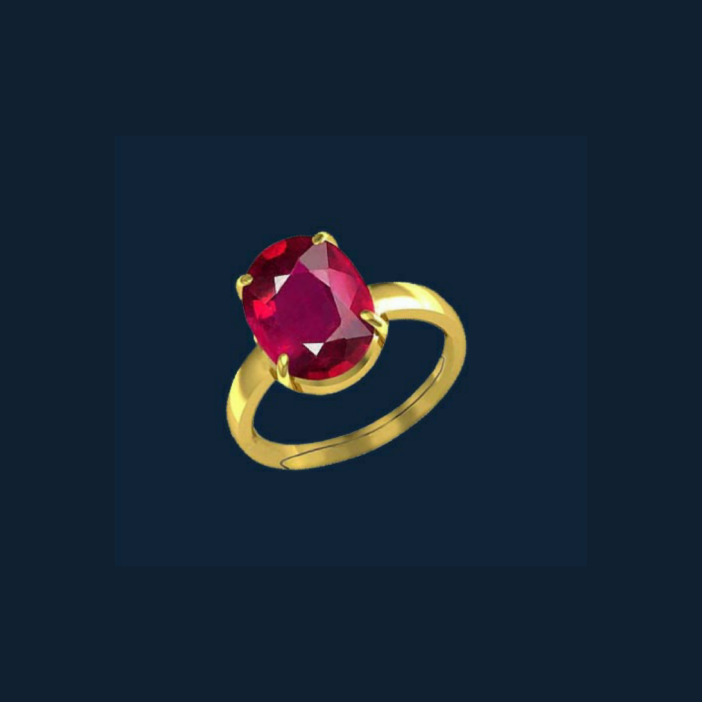 916 gold single ruby stone ladies ring